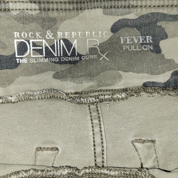 Rock & Republic Denim Rx Fever Pull On Camo Pants - Slimming Leggings - Picture 3 of 3